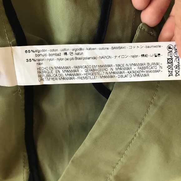 Zara Trafaluc Olive Green Detective Trench Coat Size Small - Picture 7 of 7